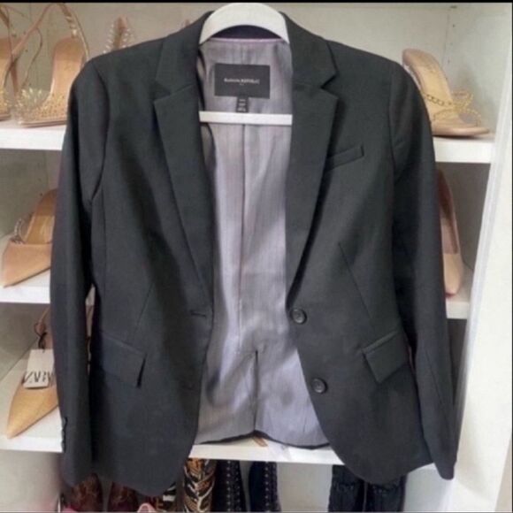 BANANA REPUBLIC classic blazer Size 00P Black Pockets Lined Business - Picture 4 of 13